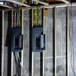 Electrical Breakers with wiring after installation.