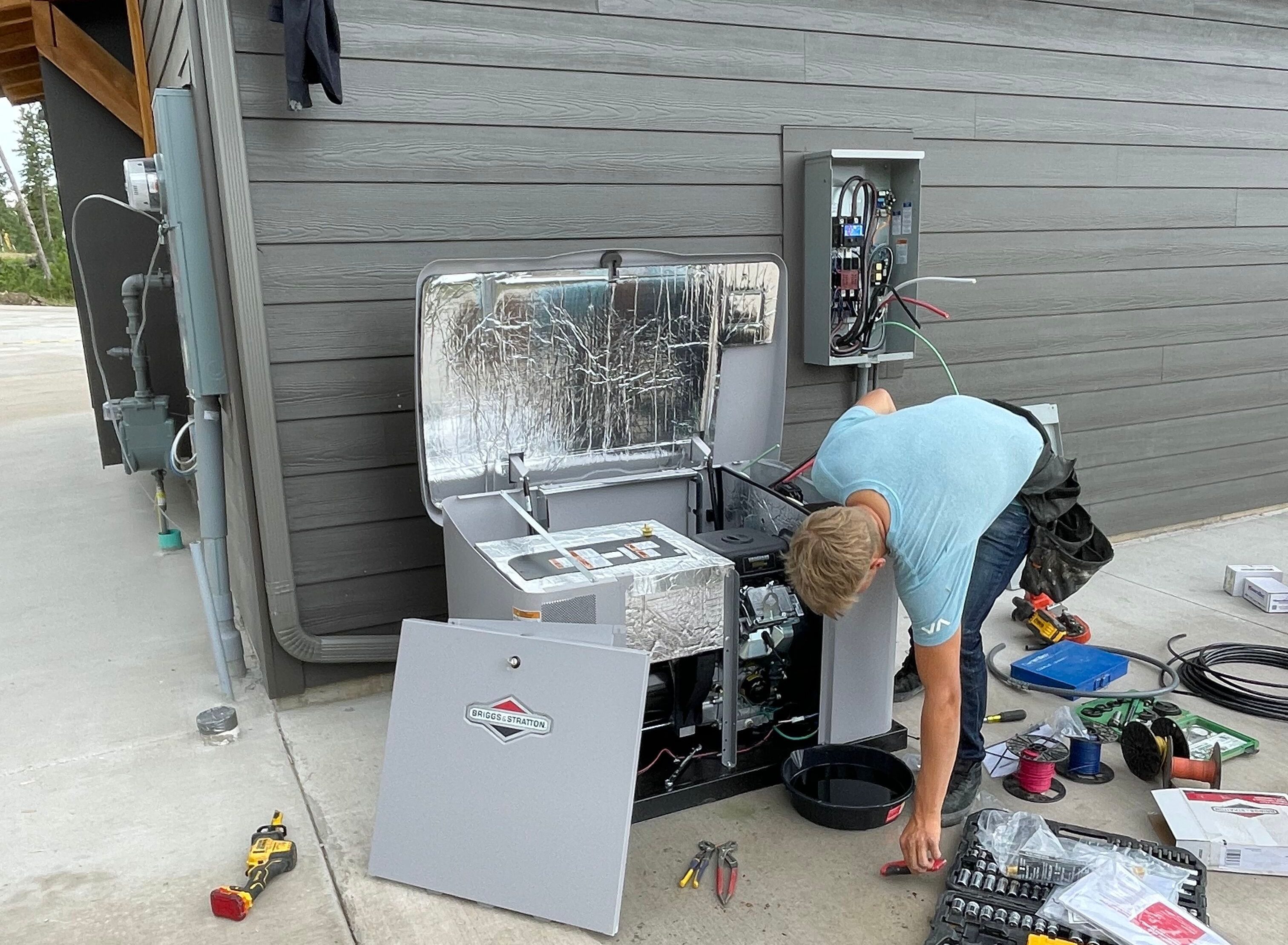 Pro Circuit Electric installing a Briggs & Stratton standby generator